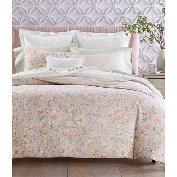 Charter Club Damask Border Garden Full/Queen Comforter + 2 Standard Shams